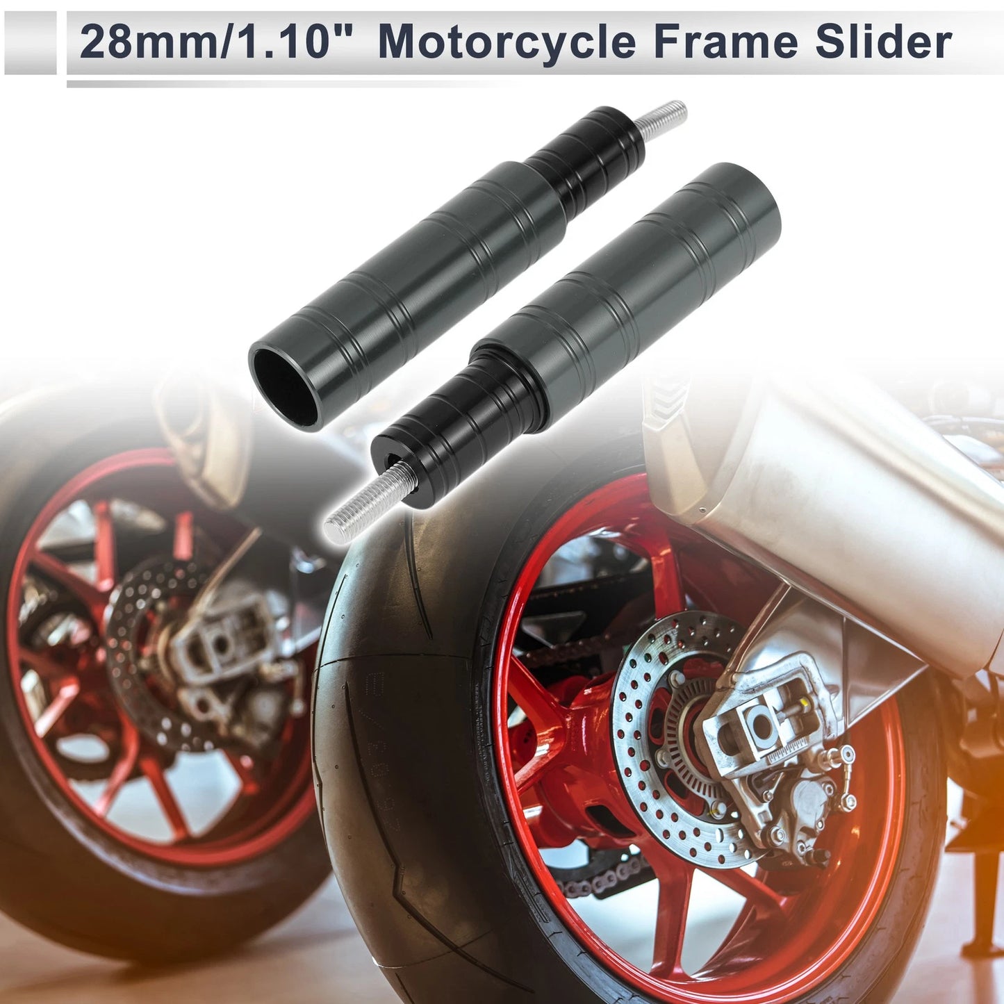 10.5mm Aluminum Alloy Motorcycle Slider Frame Bolt 2 x Titanium Tone for Make Model