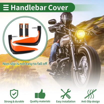 Hand Grips Cover Kit for Motorcycle Aluminum Orange Throttle & Bar