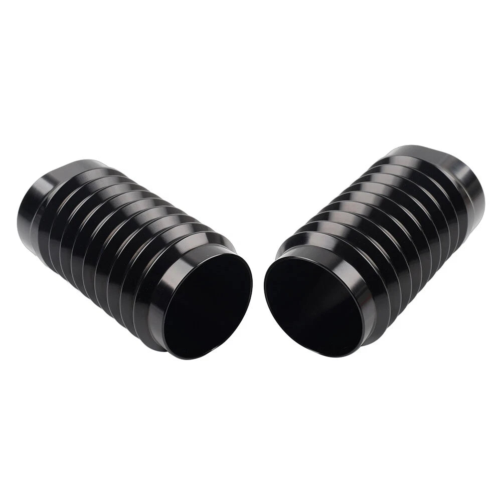 Black Retro Fork Boot Slider Covers for Harley Tour Road Street Tri Glide FLHR (2009-2023)