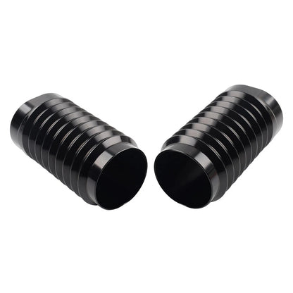 Black Retro Fork Boot Slider Covers for Harley Tour Road Street Tri Glide FLHR (2009-2023)