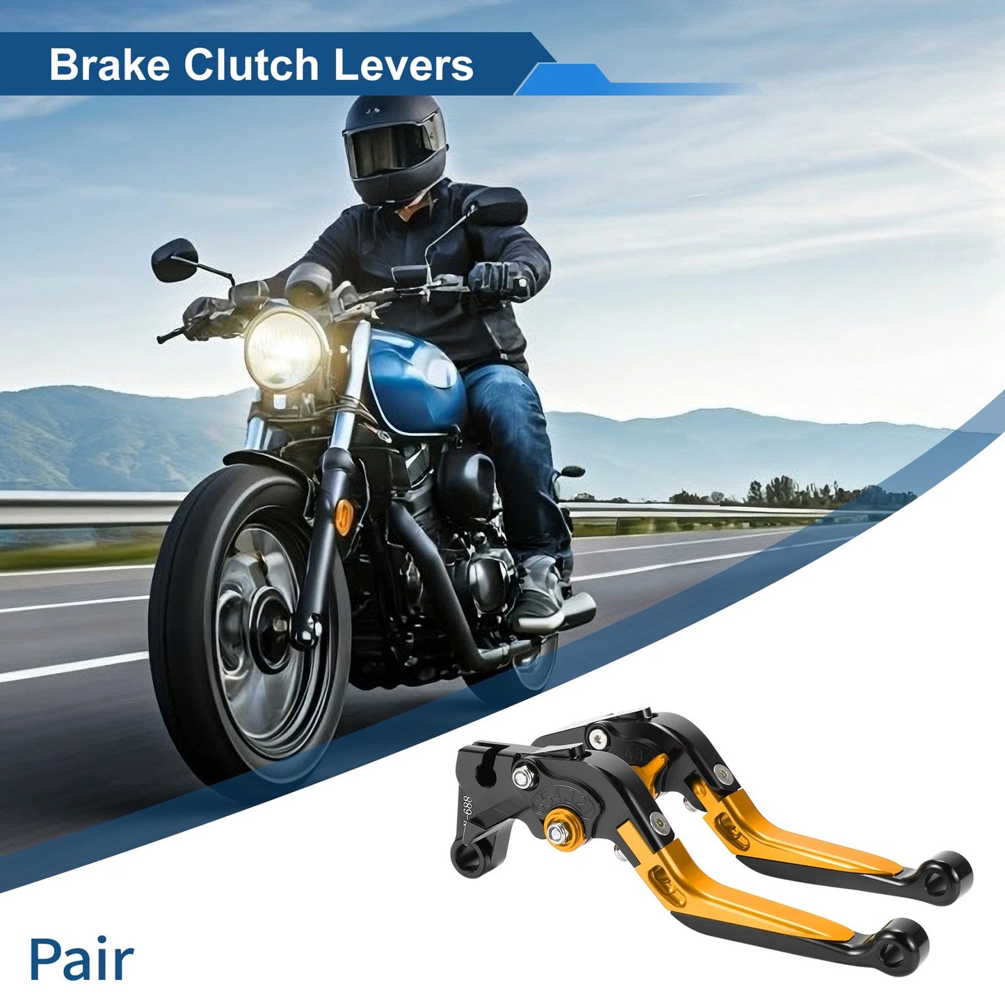 Adjustable Brake Clutch Lever Black Gold for Yamaha YZF R1 (2009–2014)