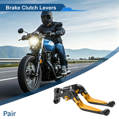 Adjustable Brake Clutch Lever Black Gold for Yamaha YZF R1 (2009–2014)