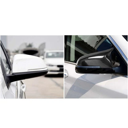 Pair Real Carbon Fiber Replace Side Mirror Cover Cap for BMW F30 F31 3 Series