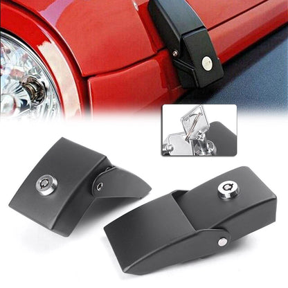 Metal Locking ABS Bracket Hood Lock Catch Latches Kit for Jeep Wrangler (2007-2017)