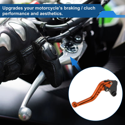 Orange Adjustable Short Brake Clutch Levers for Kawasaki Z750 (2007–2012)