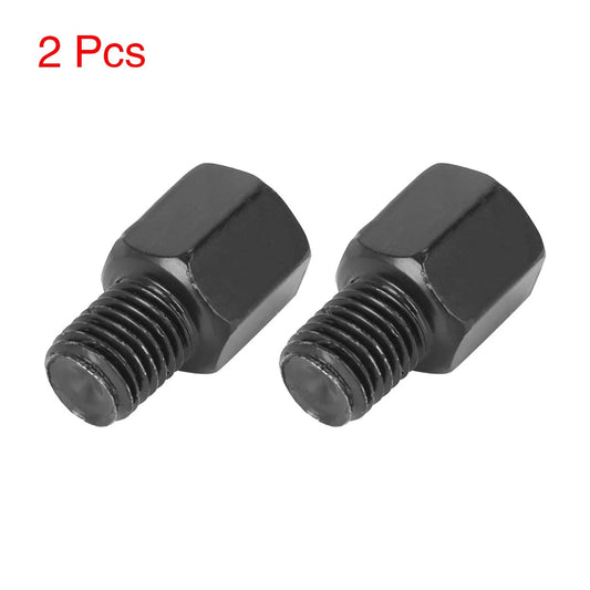 2 x 8mm RH to 10mm RH Black Rearview Mirror Adapter Bolt Screw for Motorcycle