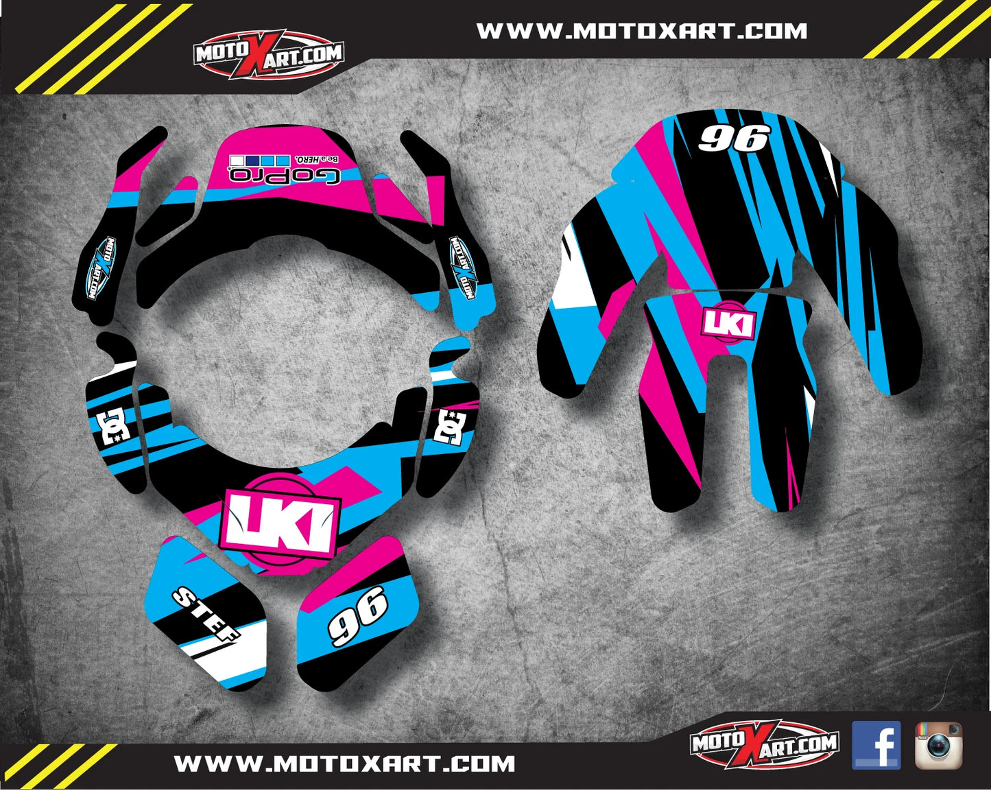 Leatt Brace 4.5 Custom Rider ID Kit - Decals/Stickers for Duke Style