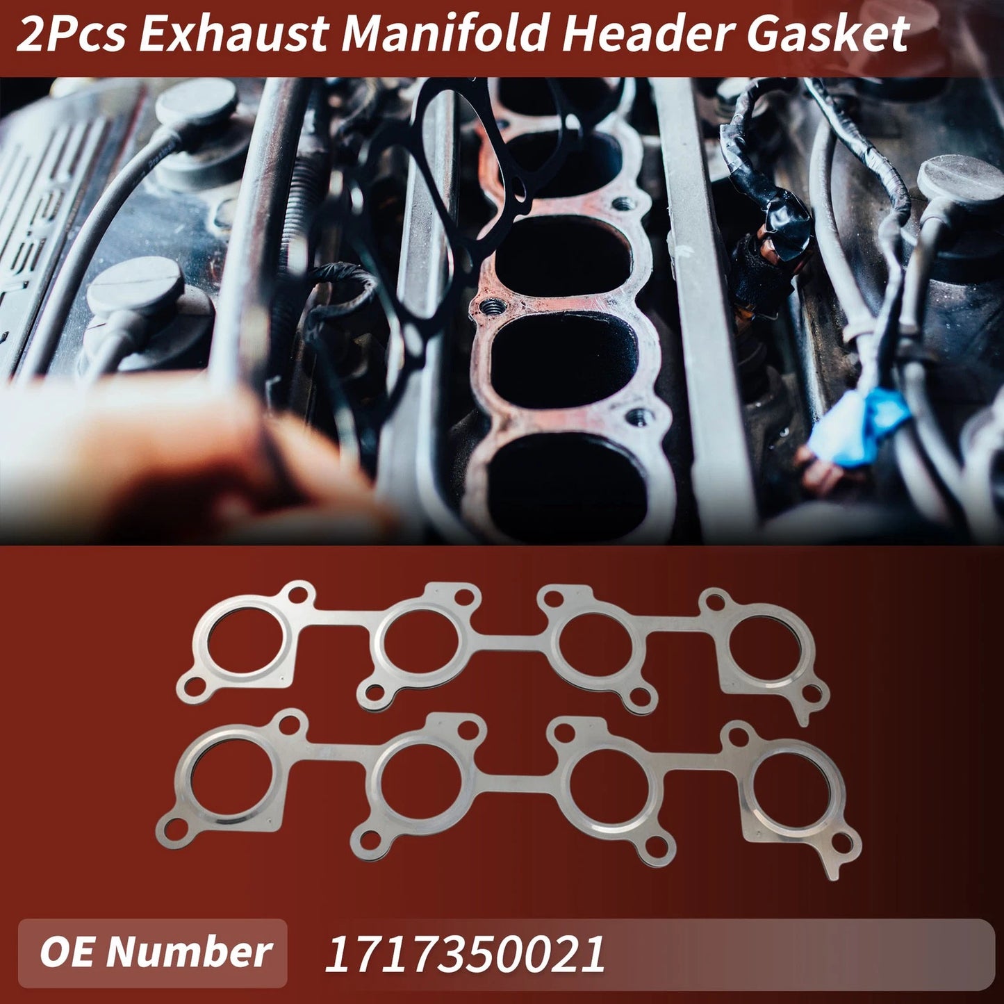 2 x Exhaust Manifold Header Gasket for Toyota 4Runner (2003–2009)