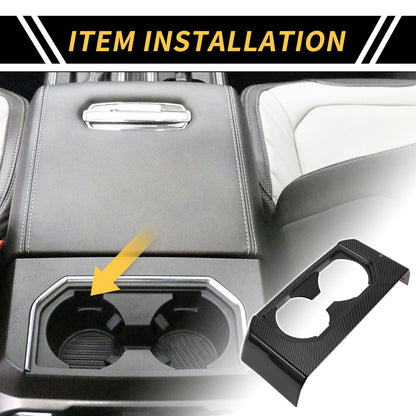 Armrest Box Rear Cup Holder Cover Trim for Ford F-150 (2015-2020)