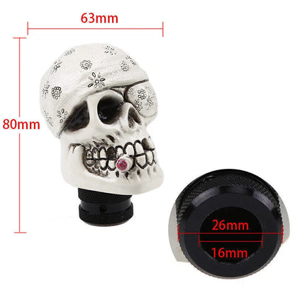 Skull Head Gear Shift Knob for Universal Manual Car - White