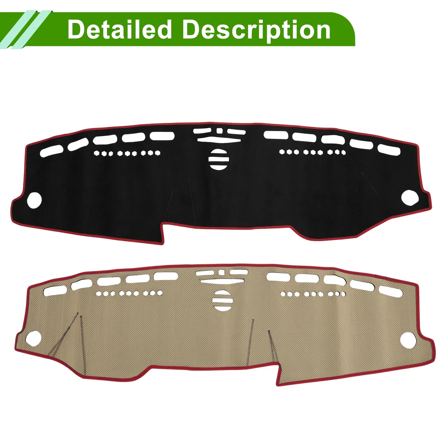 Dashboard Cover Mat for Mercedes E-Class 2010 Sun Protector Pad Black Red
