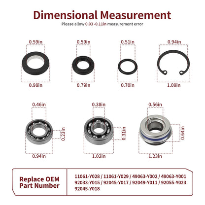 Water Pump Gasket Bearing Seal Kit for Kawasaki Brute Force 300 (2012–2024)