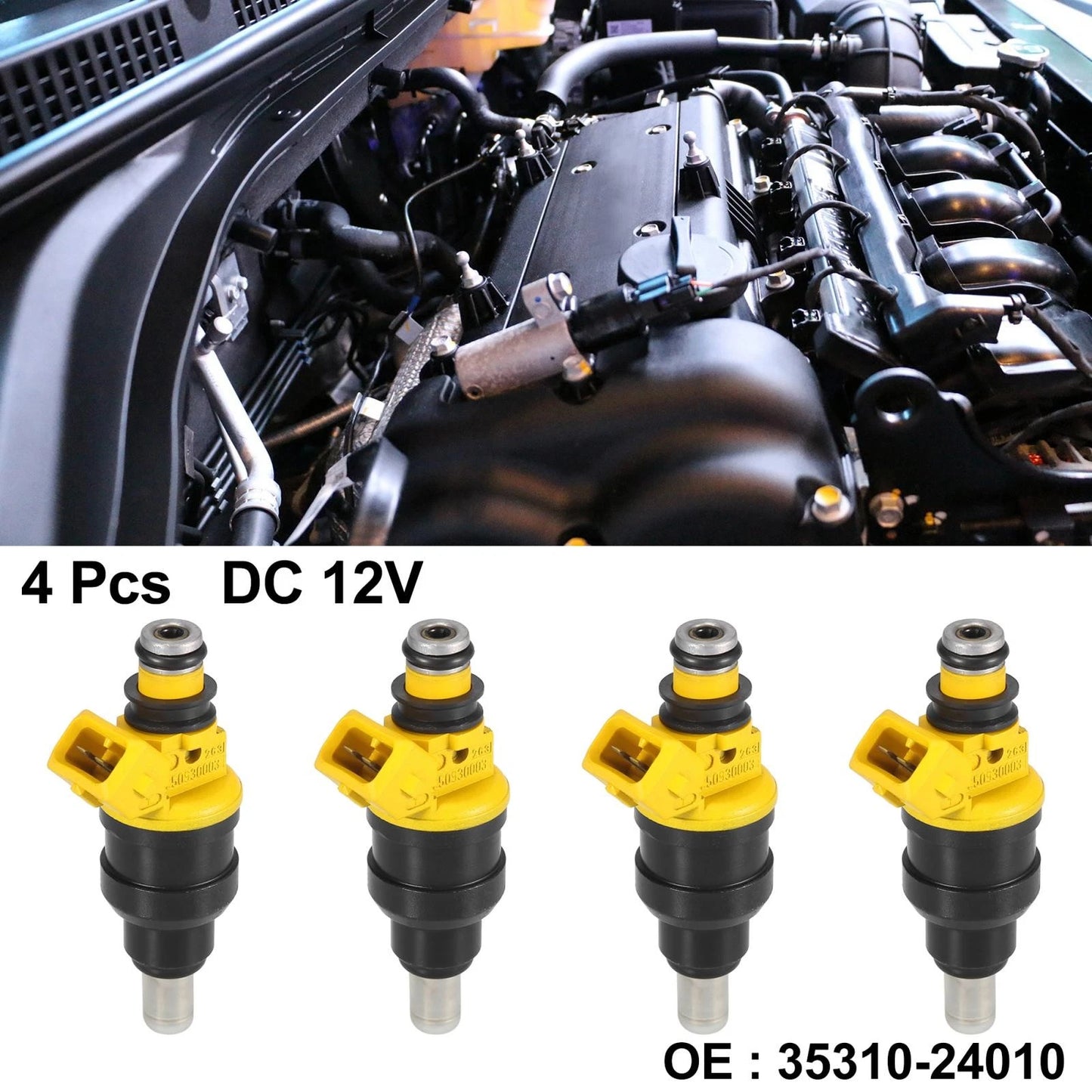 4 x Fuel Injector Nozzle for Hyundai Excel Base GL GS (1991-1994)
