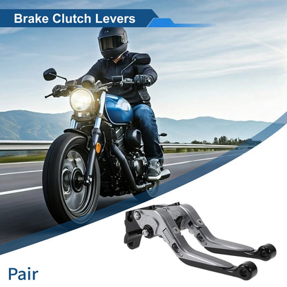 Pair Adjustable Short Long Brake Clutch Levers for Yamaha WR125X Titanium Black
