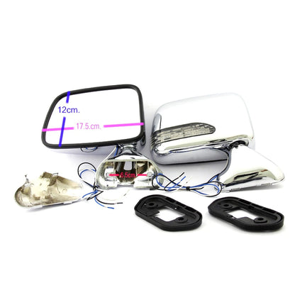 Chrome Door Mirror x2 w/LED for Toyota Hilux2/4WD 1988-2005