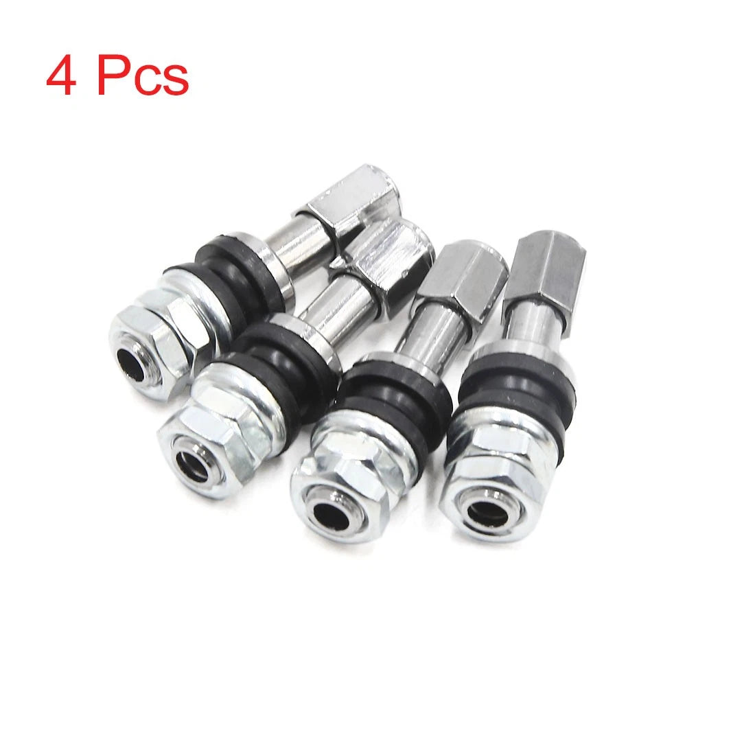 Valve Stems / 4pcs / for Motorcycle Scooter Tubeless Zinc Alloy Silver Tone
