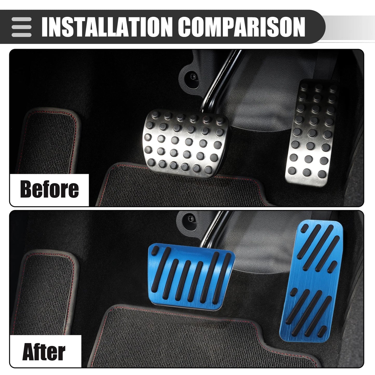 Brake Accelerator Pedal Covers  for Jeep Cherokee (2014-2021) Black Blue