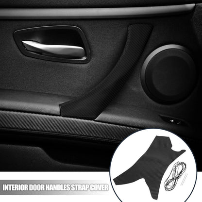 Interior Door Handle Strap Covers for BMW E90 (2006-2011) - Carbon Fiber Pattern