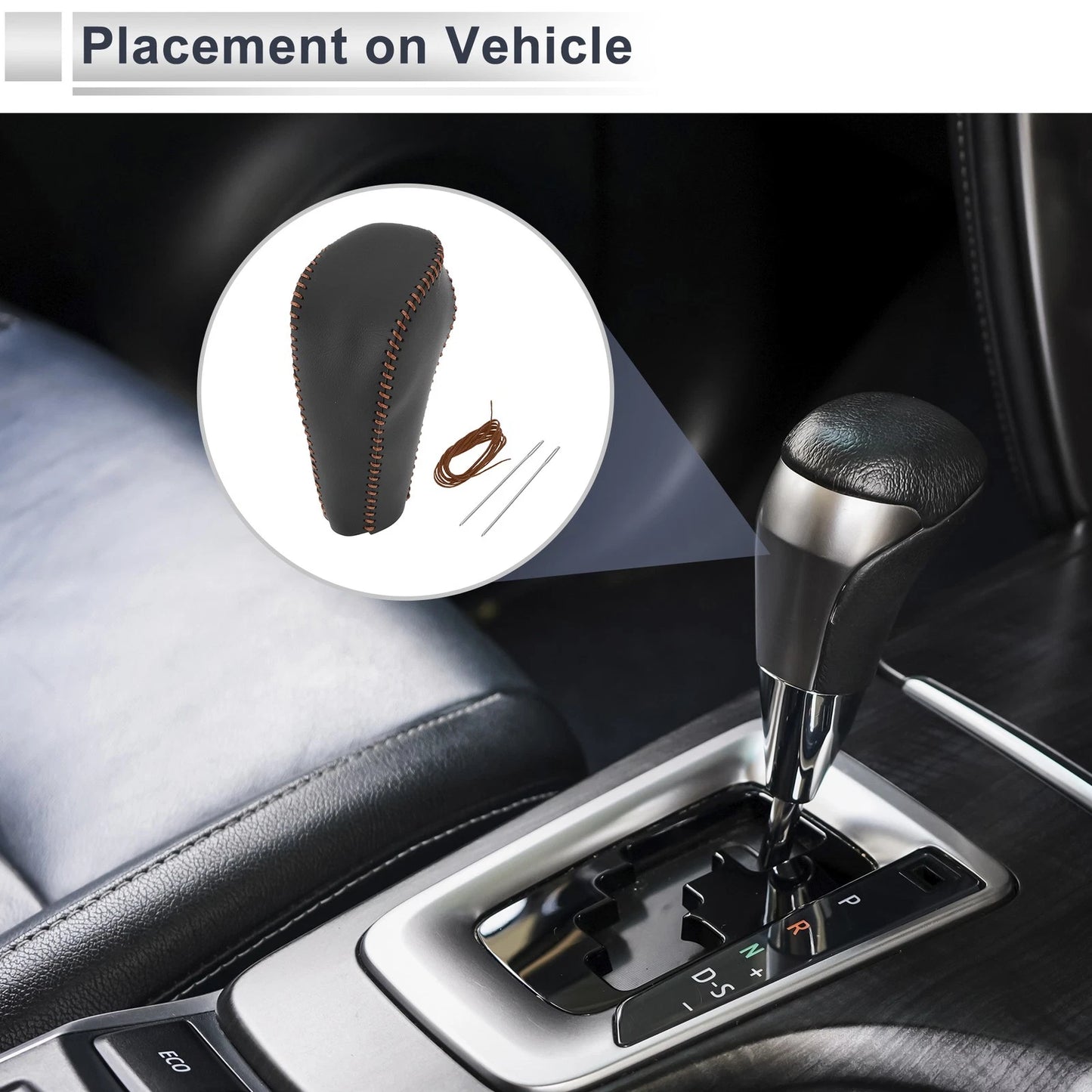 Gear Shift Knob Cover Black Brown for Chevrolet Cruze (2011-2015)
