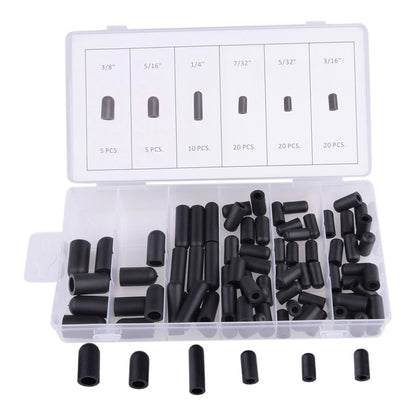 80pcs Rubber Carburetor & Vacuum Cap Assortment 3/16" - 7/32" for Cars