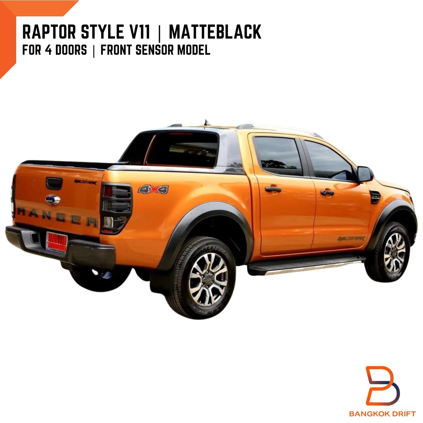 Matte Black Fender Flare Arch for Ford Ranger UTE PX3 (2018-2021)