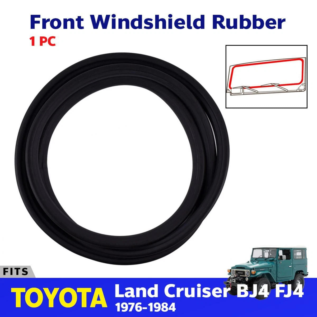 Front Windscreen Rubber Glass Fits Toyota Land Cruiser FJ40 BJ SUV 1976-84 D06