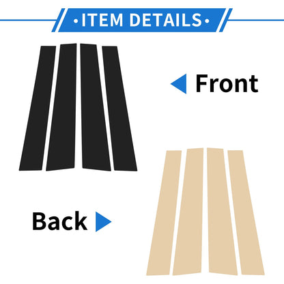 4 Pcs Door Pillar Window Trim for Mitsubishi L200 (2005-2014) Black