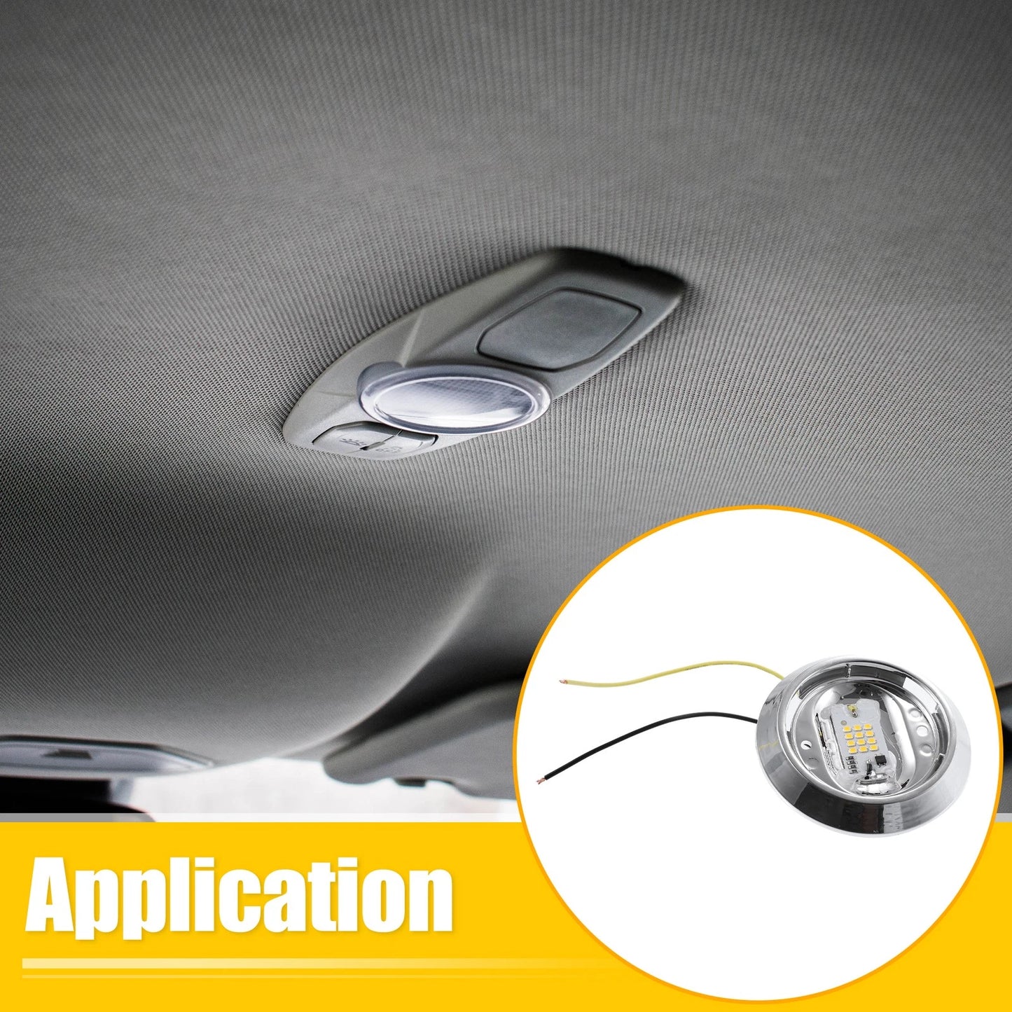 Kit 12V Car Reading Light LED Roof Round Dome Lamp for Pontiac Buick