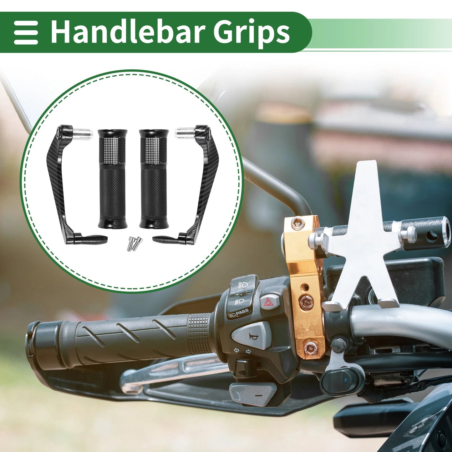 Motorcycle Hand Grips Aluminum Alloy Black for Make Model
