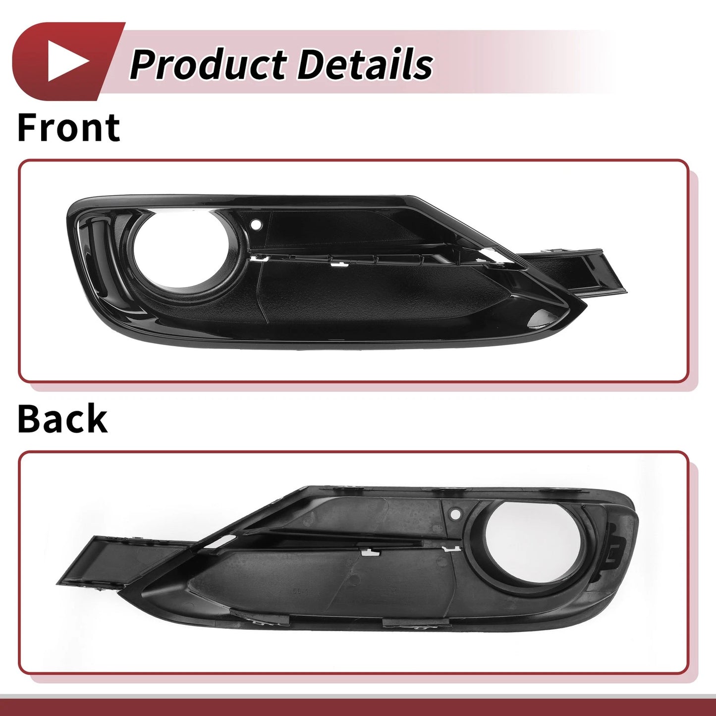 Front Right Fog Light Grill for BMW 320i (2012-2015) - 1 x Black Lens