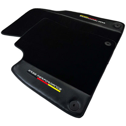 Black Floor Mats for Audi A1 5-Door Hatchback (2019-2024) with Carbon Finish