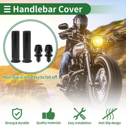 7/8 22mm Hand Grips Rubber Black 1 Set for Motorcycle
