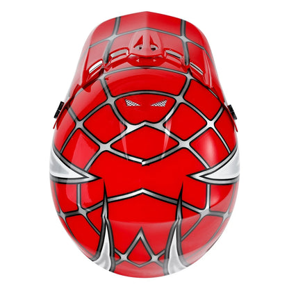 Spider Net Helmet + Goggles Gloves for Dirt Bike Motocross - Youth DOT Red S/M/L/XL