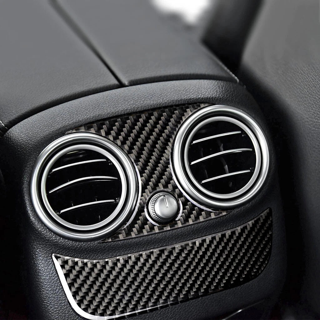 Carbon Fiber Rear Air Outlet Vent Cover Trim Fit For Benz C-Class W205 2015-2018