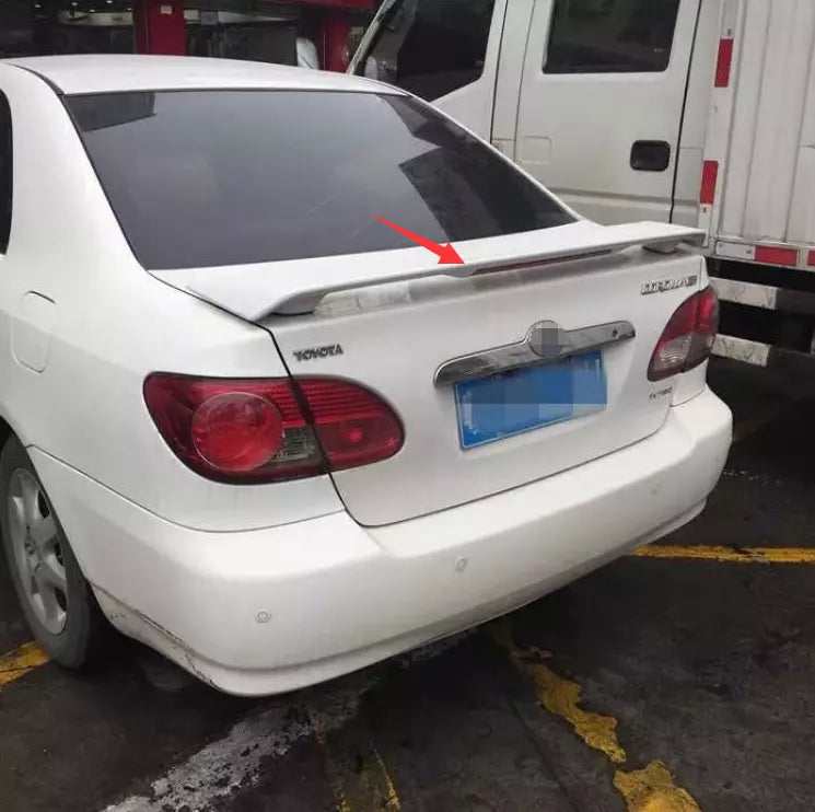 Gloss White Trunk Spoiler Wing for Toyota Corolla 2003-2013 with Brake Light