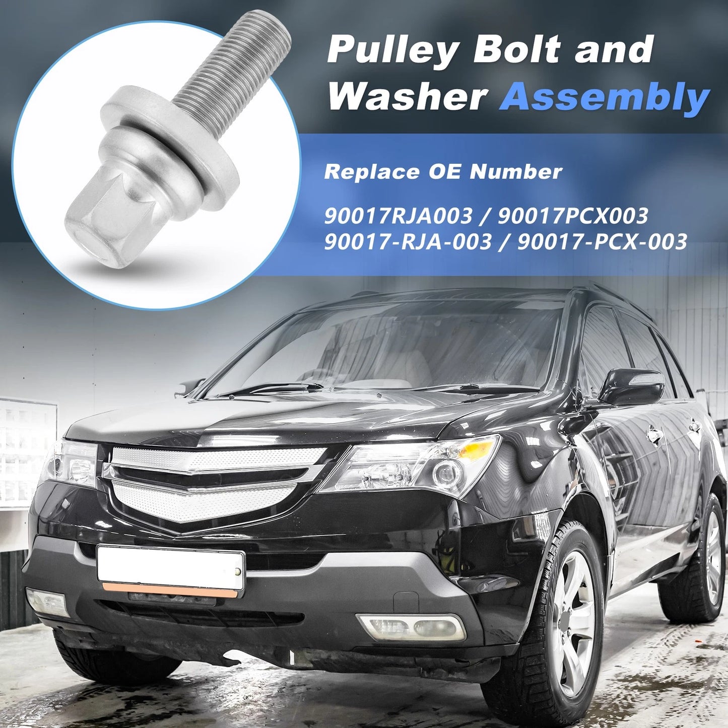 Crankshaft Pulley Bolt & Washer for Honda Accord Civic Pilot (2003-2015)