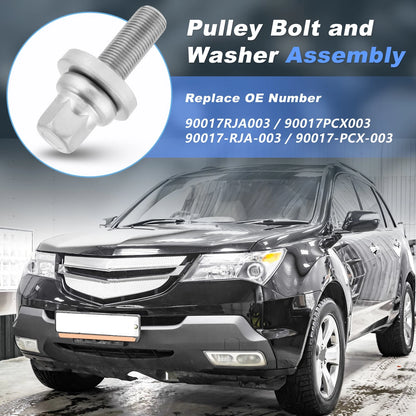 Crankshaft Pulley Bolt & Washer for Honda Accord Civic Pilot (2003-2015)