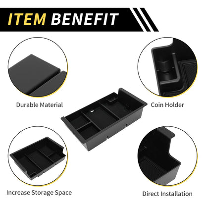 Center Console Tray for Chevy Silverado (2015-2019) Black