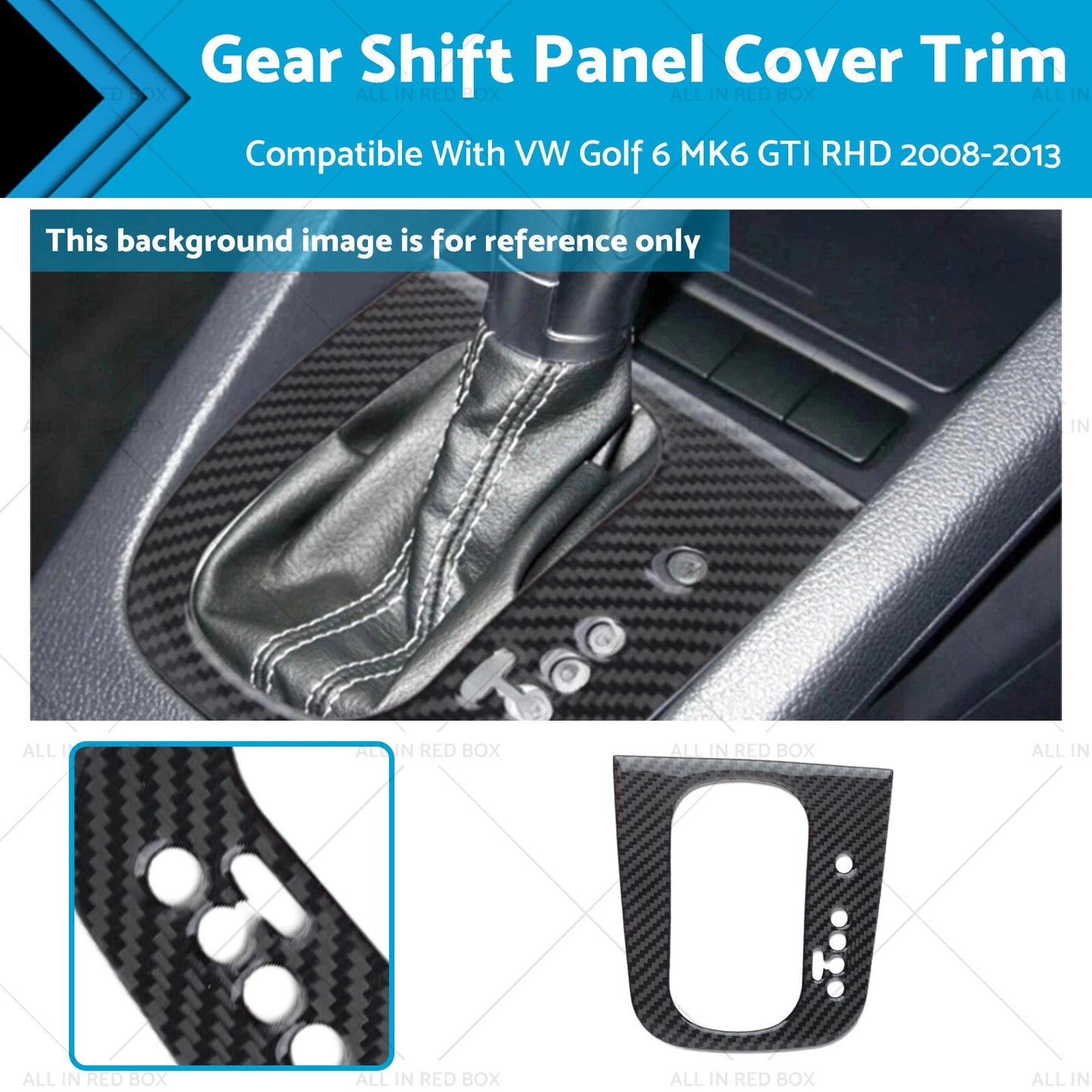 Carbon Gear Shift Panel Cover Trim for VW Golf 6 MK6 GTI (2008-2013)