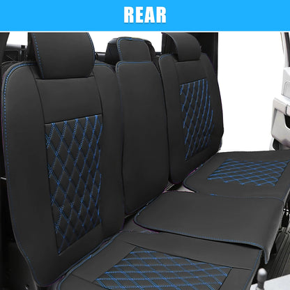 Seat Covers for Dodge Ram Rear Car Seat Protectors Pad Black Blue 3 Pcs