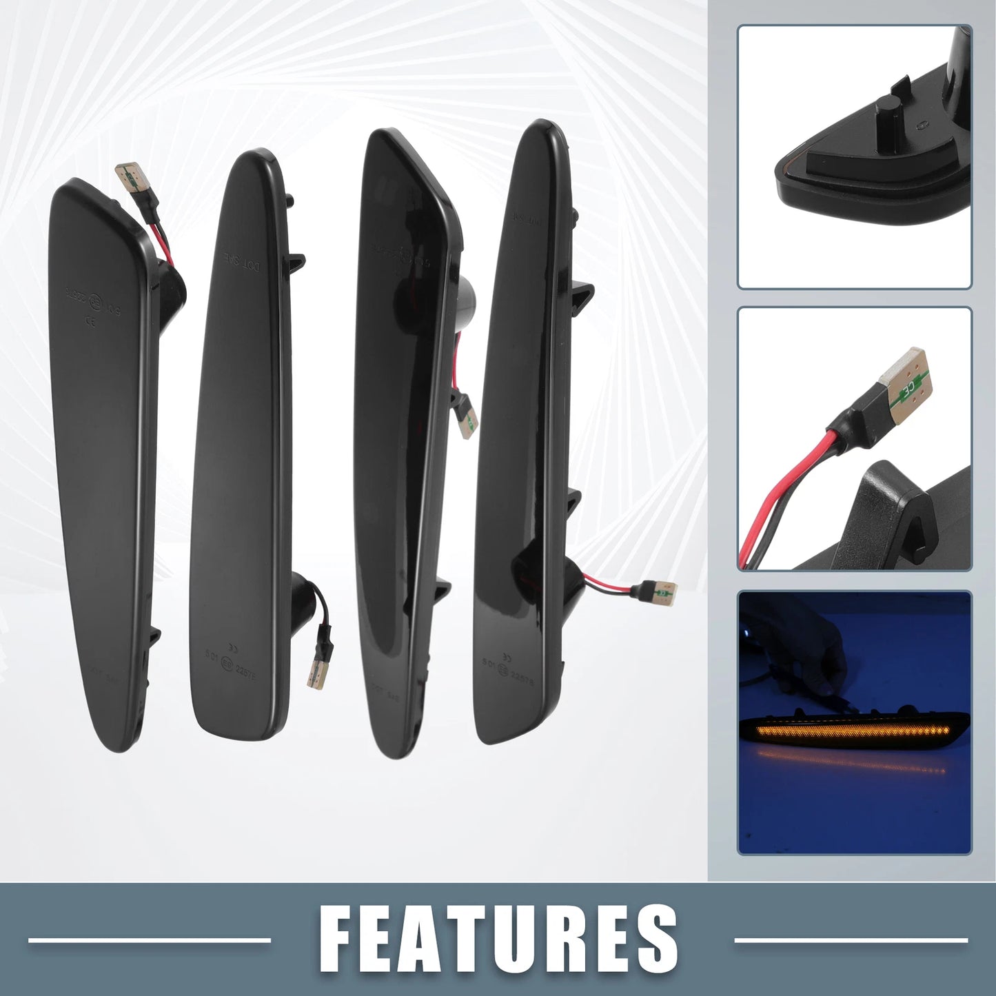 Turn Signal Lights Front Rear LED Amber Red for Chevy