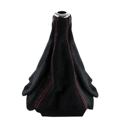Universal Black & Red Gear Shift Knob Boot Gaiter Cover for Car