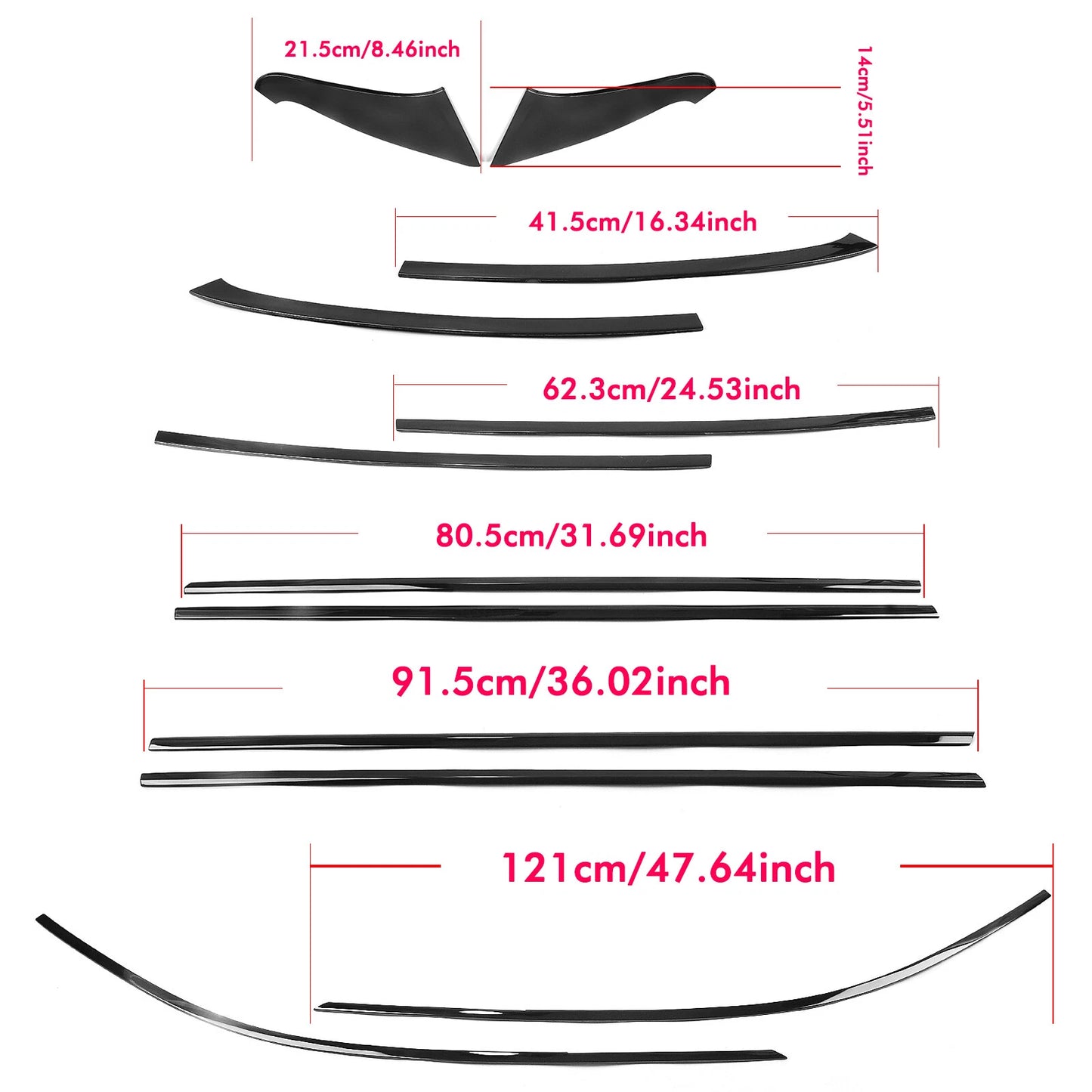 10 x Window Moulding Seal Strips for Infiniti Q50 (2014-2024)