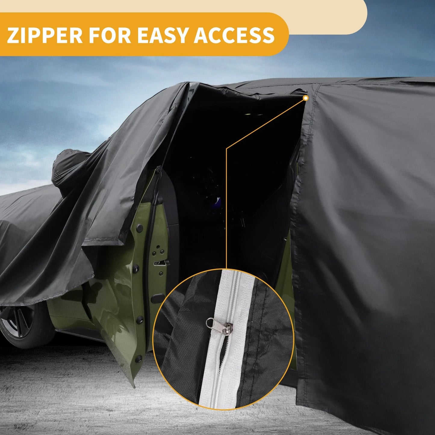 Waterproof All Weather Car Cover for Jeep Wrangler 4DR Black (2018-2023)