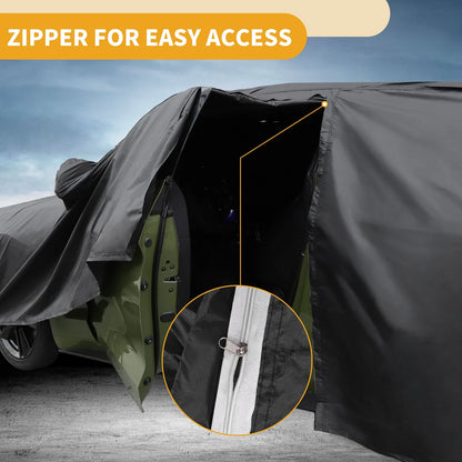 Waterproof All Weather Car Cover for Jeep Wrangler 4DR Black (2018-2023)