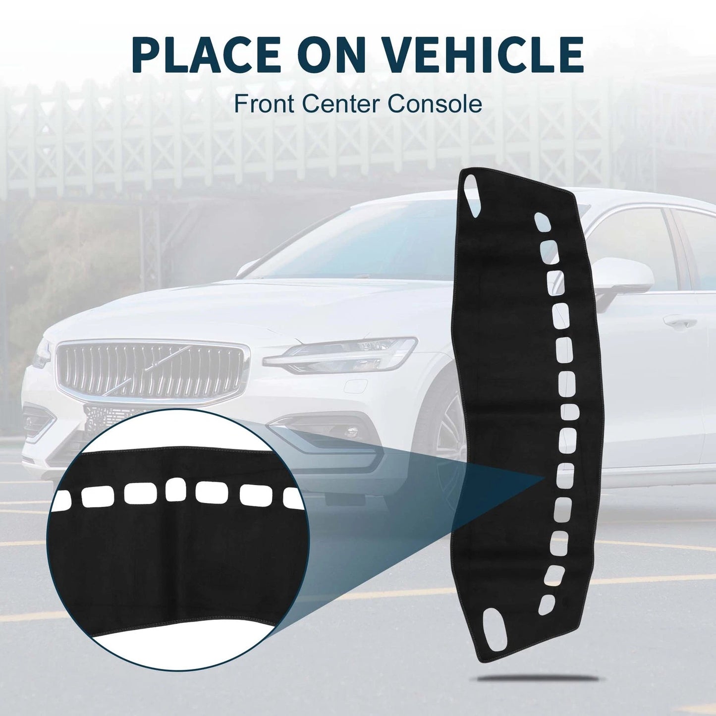 Dashboard Cover Mat for Volvo S60 2010-2018 Sun Protector Pad Black