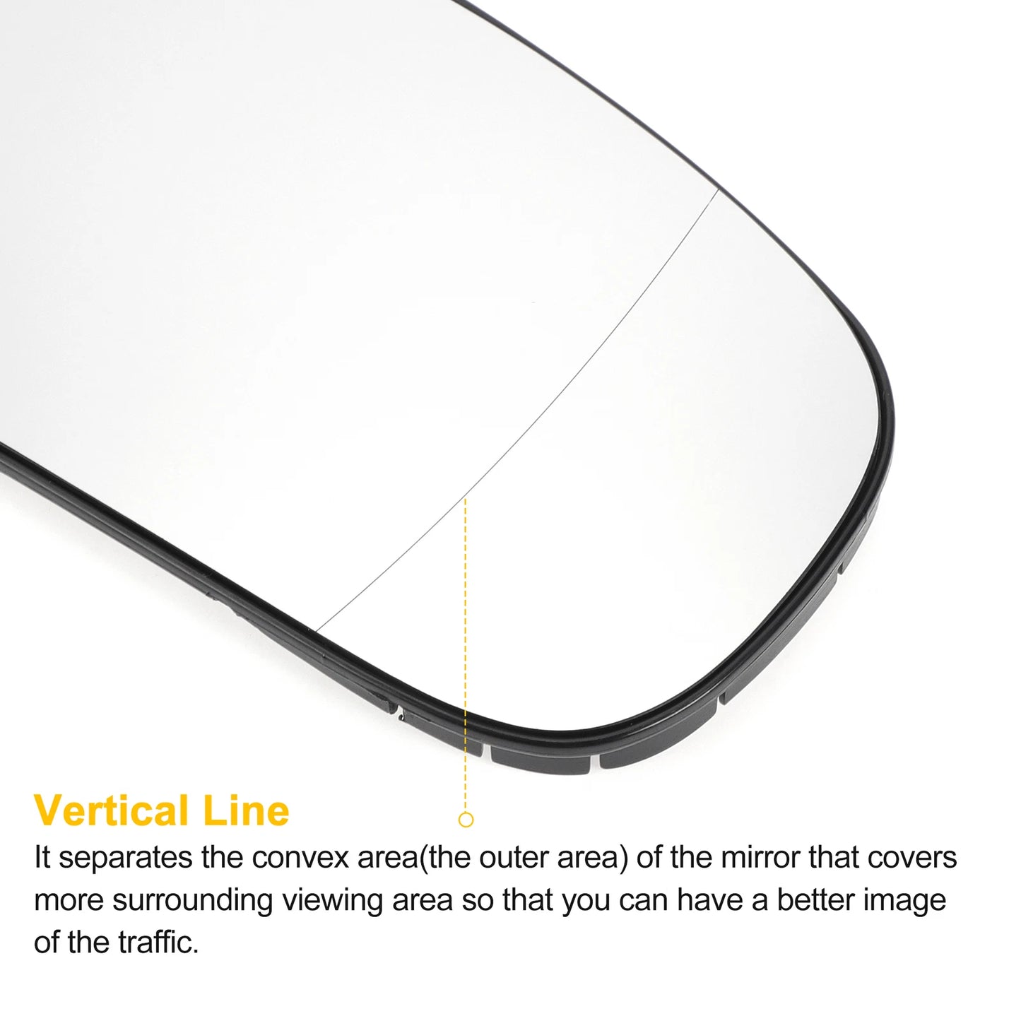 Right Side Heated White Mirror Glass for Mercedes S-CLASS W220 (1999-2003)