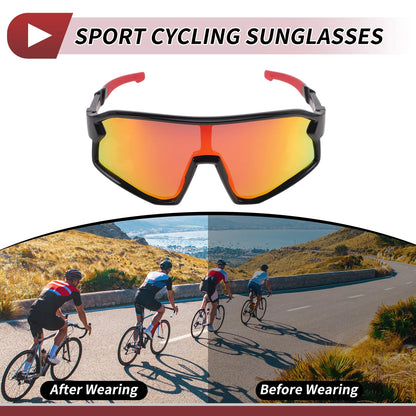 Motorcycle Riding Goggles Red Lens Red Frame PC Tri-Acetyl Cellulos for Motorcycle