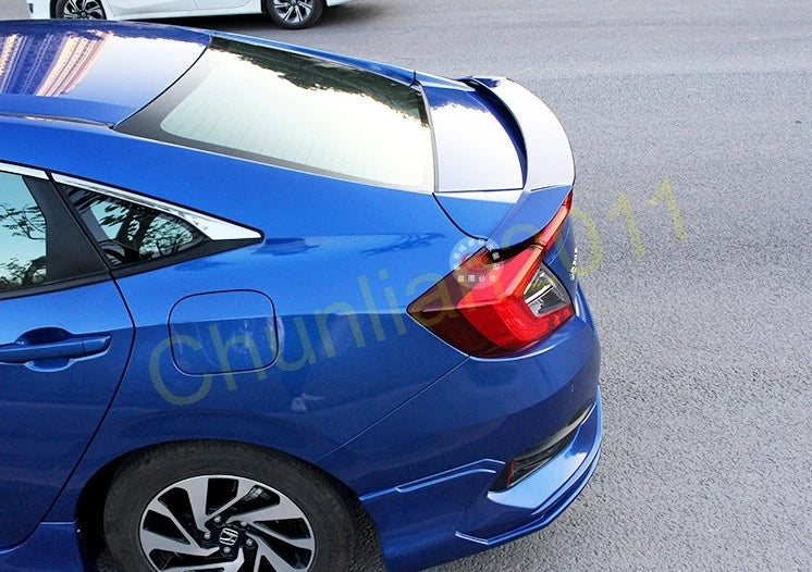 Blue Painted Spoiler Wing for Honda Civic 2016-2021 4DR Sedan RS