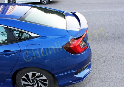 Blue Painted Spoiler Wing for Honda Civic 2016-2021 4DR Sedan RS